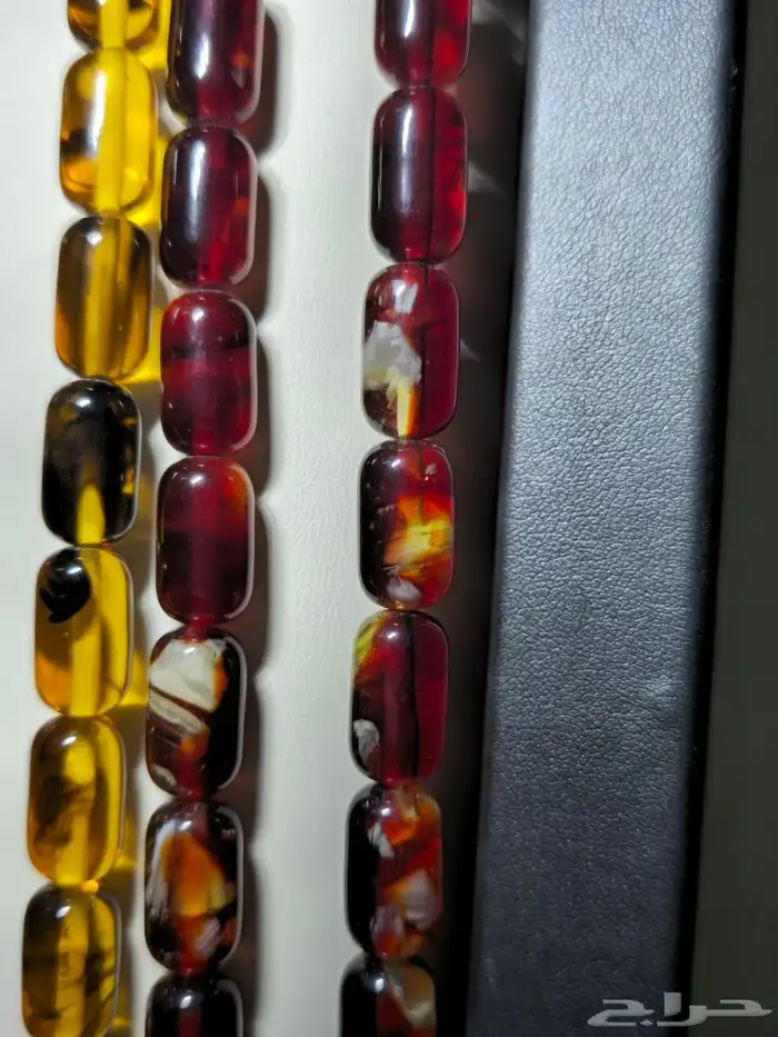 سبح تراب الكهرمان قص صنوبري 3