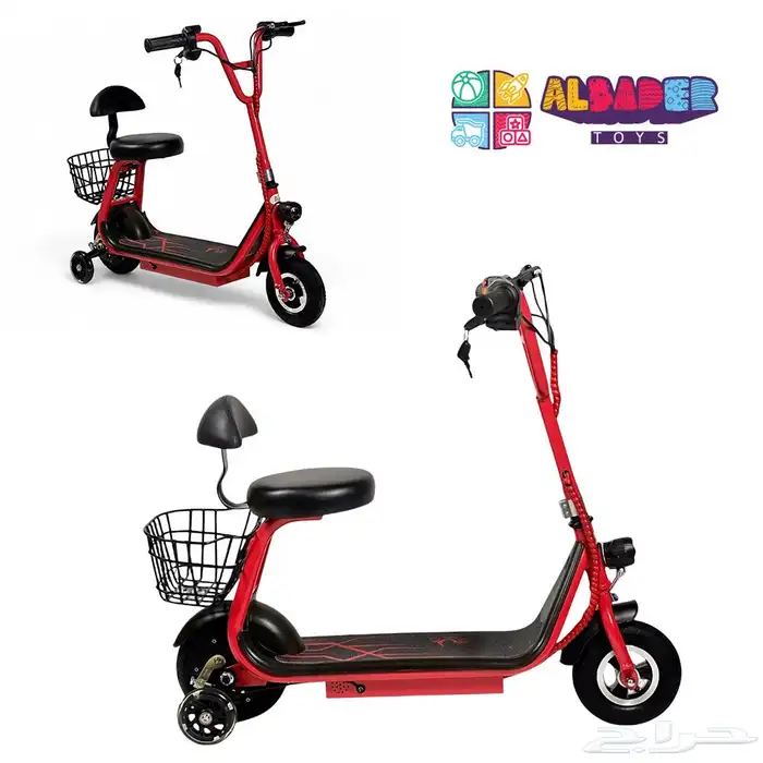 سكوتر كهربائي للأطفال مع عجلات جانبية - سكوتر اطفال مع سلة 22