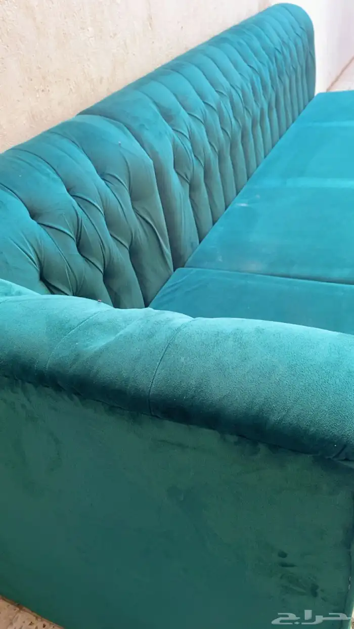 السلام عليكم ياخوان الكنب اخضر للبيع (القطع5) 3طول 2زاوية 1