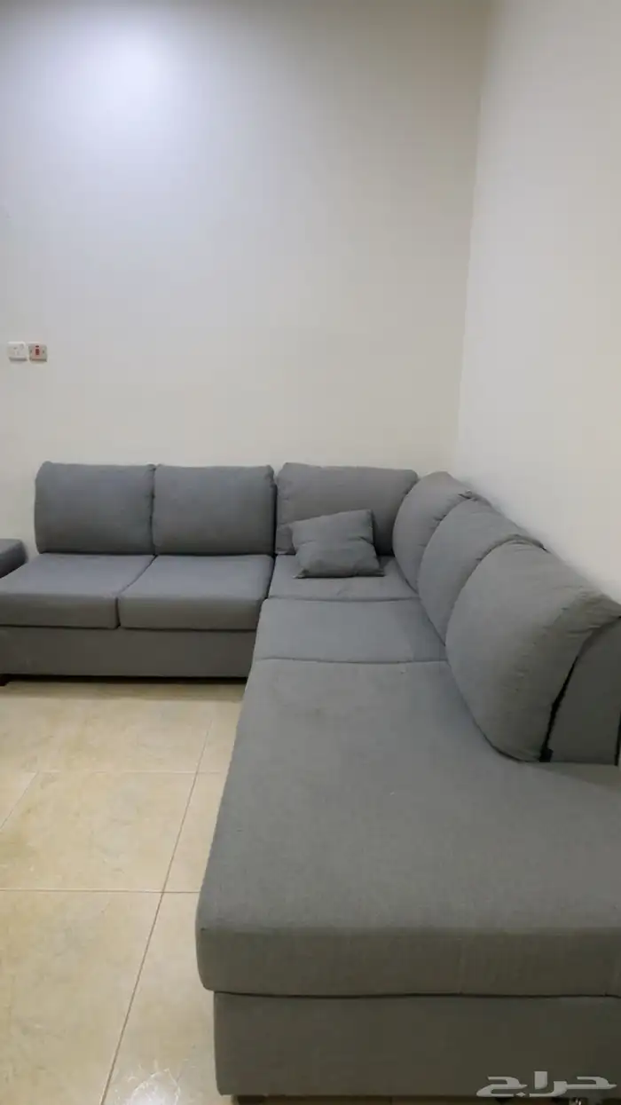 كنب رمادي حرف L 0