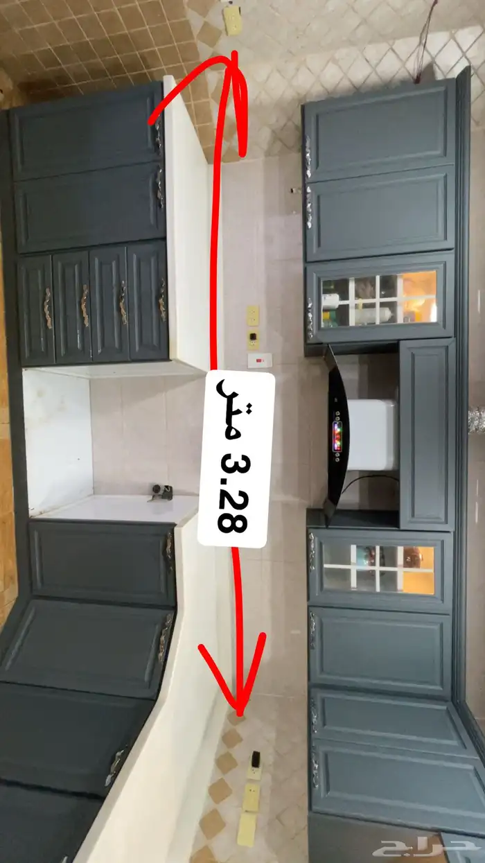 دولاب مطبخ المنيوم لون مميز وتفصيل راقي 7