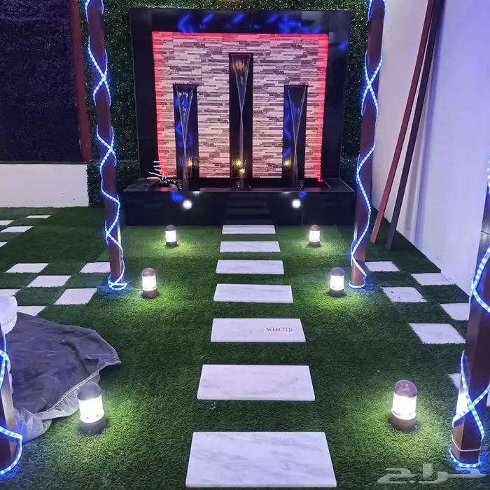 تنسيق حدائق شلالات ومظلات نوافير ثيل صناعي نجيله صناعي 6