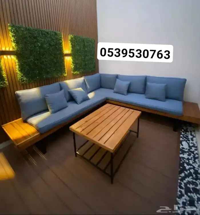 جلسات خارجية حرف L تصاميم مختلفه 1