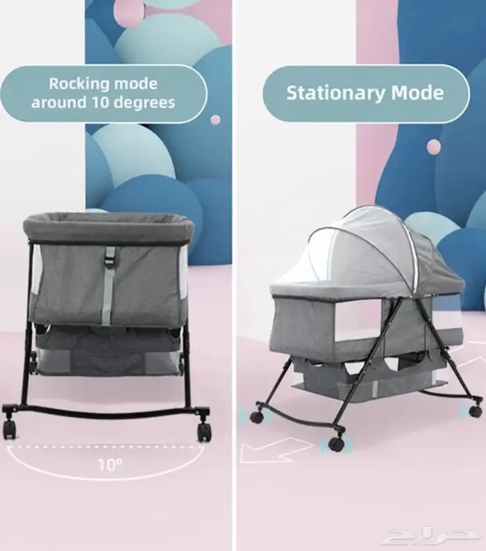 سرير اطفال عربة اطفال وطاولة كمبيوتر 0