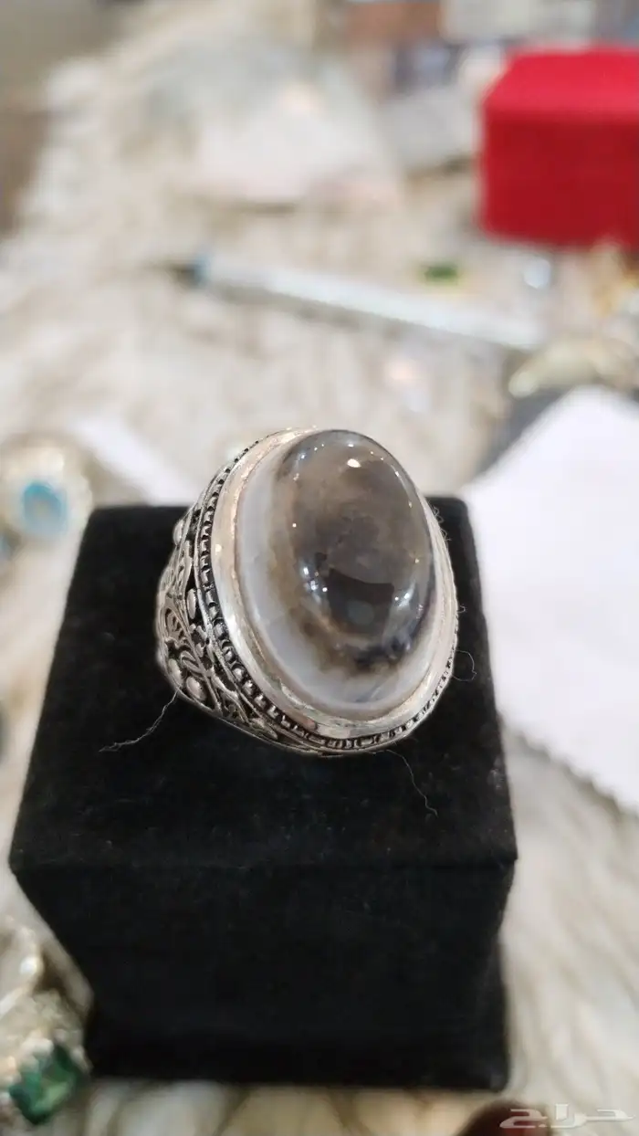 خاتم عقيق سليماني بقراني هندي 0