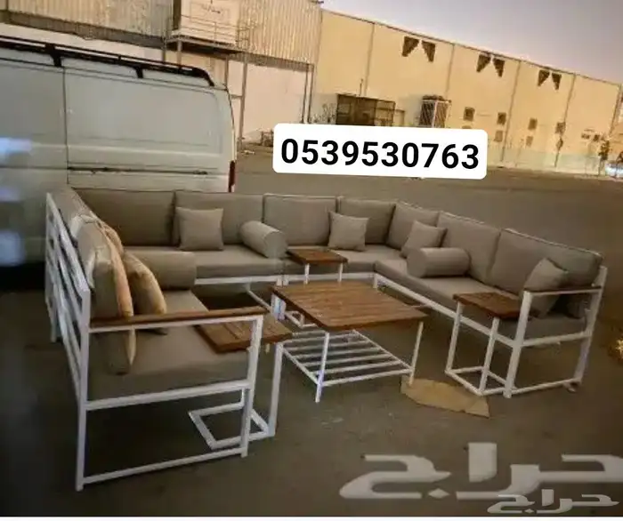 جلسات خارجية حرف L تصاميم مختلفه 7