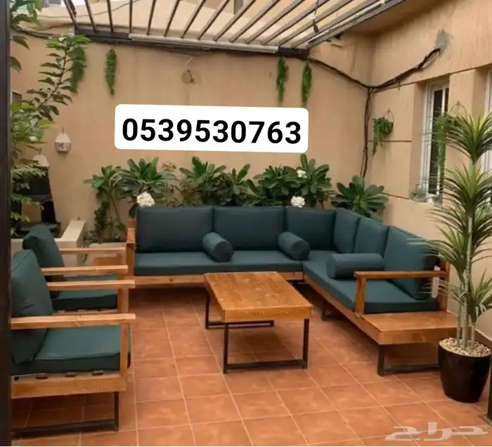 جلسات خارجية حرف L تصاميم مختلفه 0