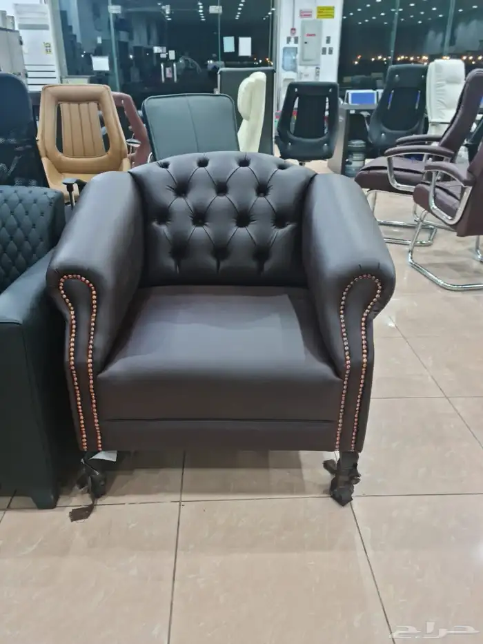 كنب جلد أمريكي لون بيج فخم و في كل ألوان 4