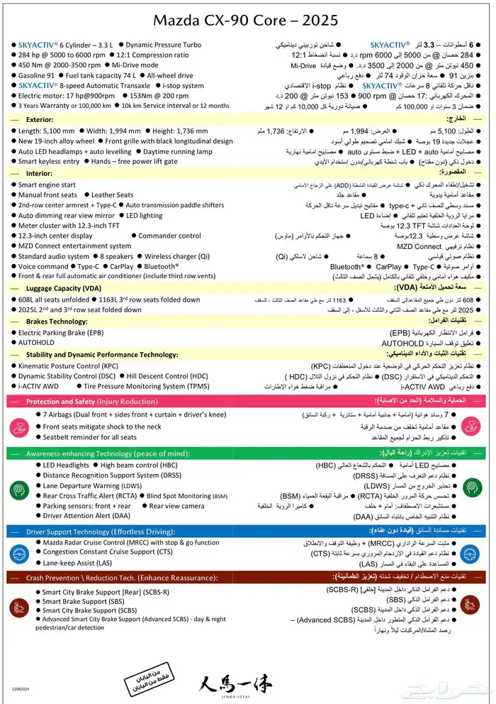 مازدا CX 90 CORE 2024 20