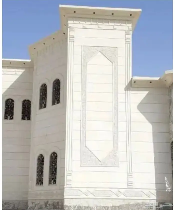 ديكورات خارجية اسمنتيه لياسه ملونه بطحاء الرياض بديل الحجر 2
