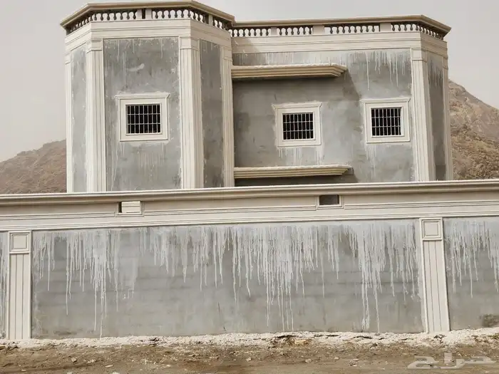 ديكورات خارجيه سمنت البيض وبطحا الرياض لياسه ملونه 7