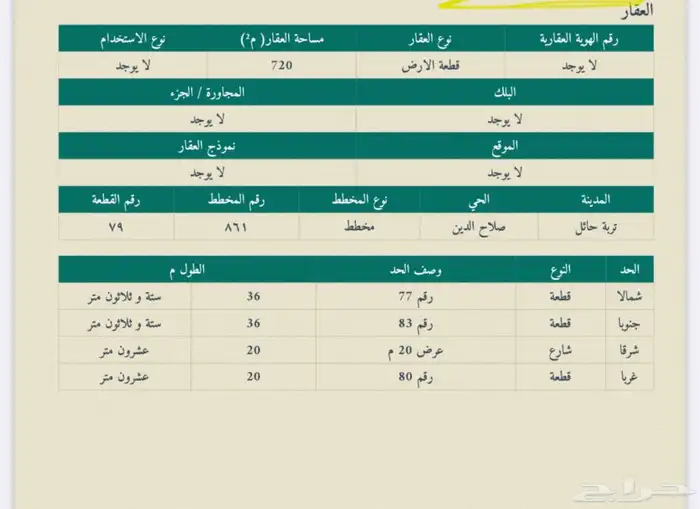 فرصة للاستثمار ارض للبيع بتربة حائل 0