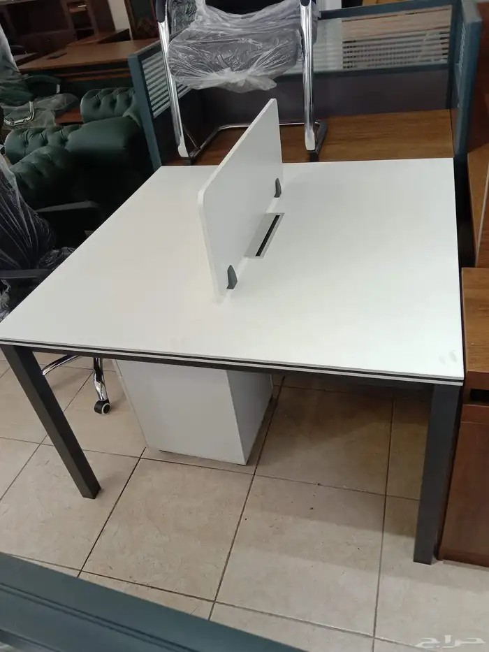 مكتب مدير فخم 220سم 240سم طقم كامل مكتب دولاب ملحق 4 قطع 17