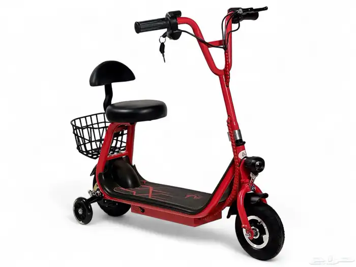 سكوتر كهربائي للأطفال مع عجلات جانبية - سكوتر اطفال مع سلة 15