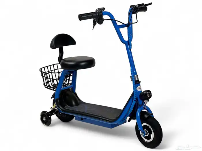 سكوتر كهربائي للأطفال مع عجلات جانبية - سكوتر اطفال مع سلة 0