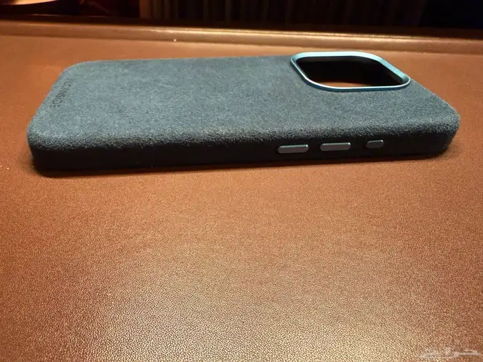 كفر ايفون 15 برو الكانتارا ازرقAlcanside Iphone 15 pro case 4