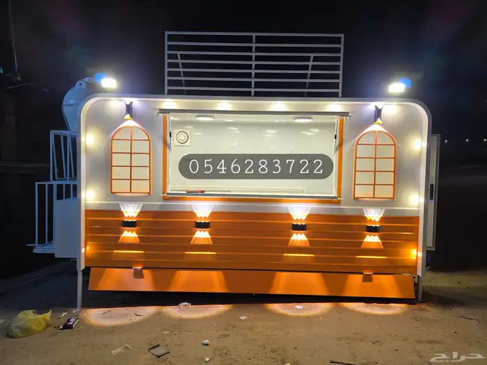 مواصفات العربه -1- مطبخ كامل مصنوع من الاستيل 2 جدران و 1