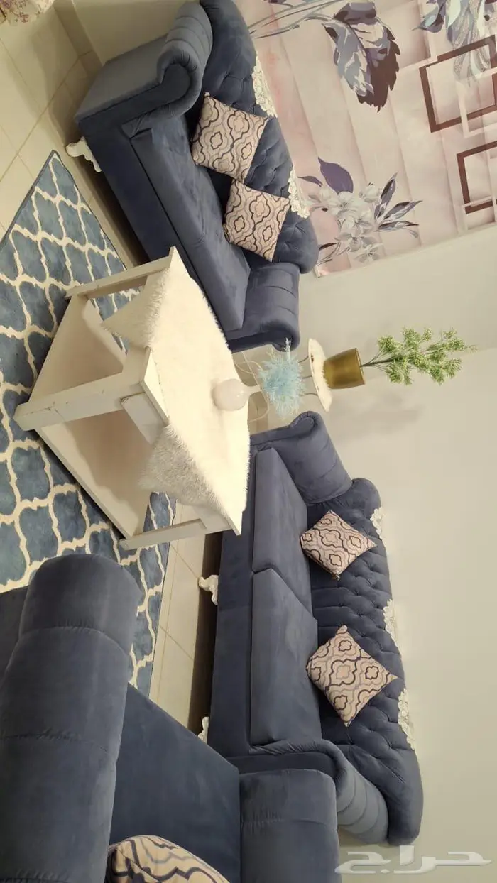 طقم كنب كامل مع الطاولات والفرشه 1