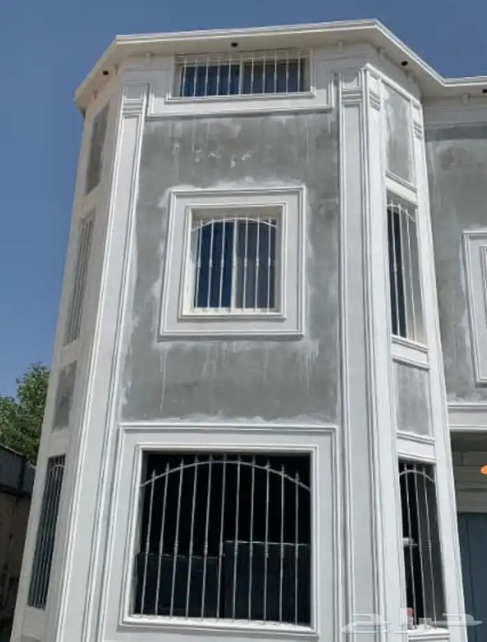 ديكورات خارجيه سمنت البيض وبطحا الرياض لياسه ملونه 5