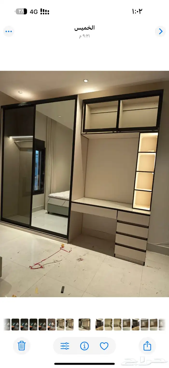 دكور شاشة و دواليب حسب التصميم 3