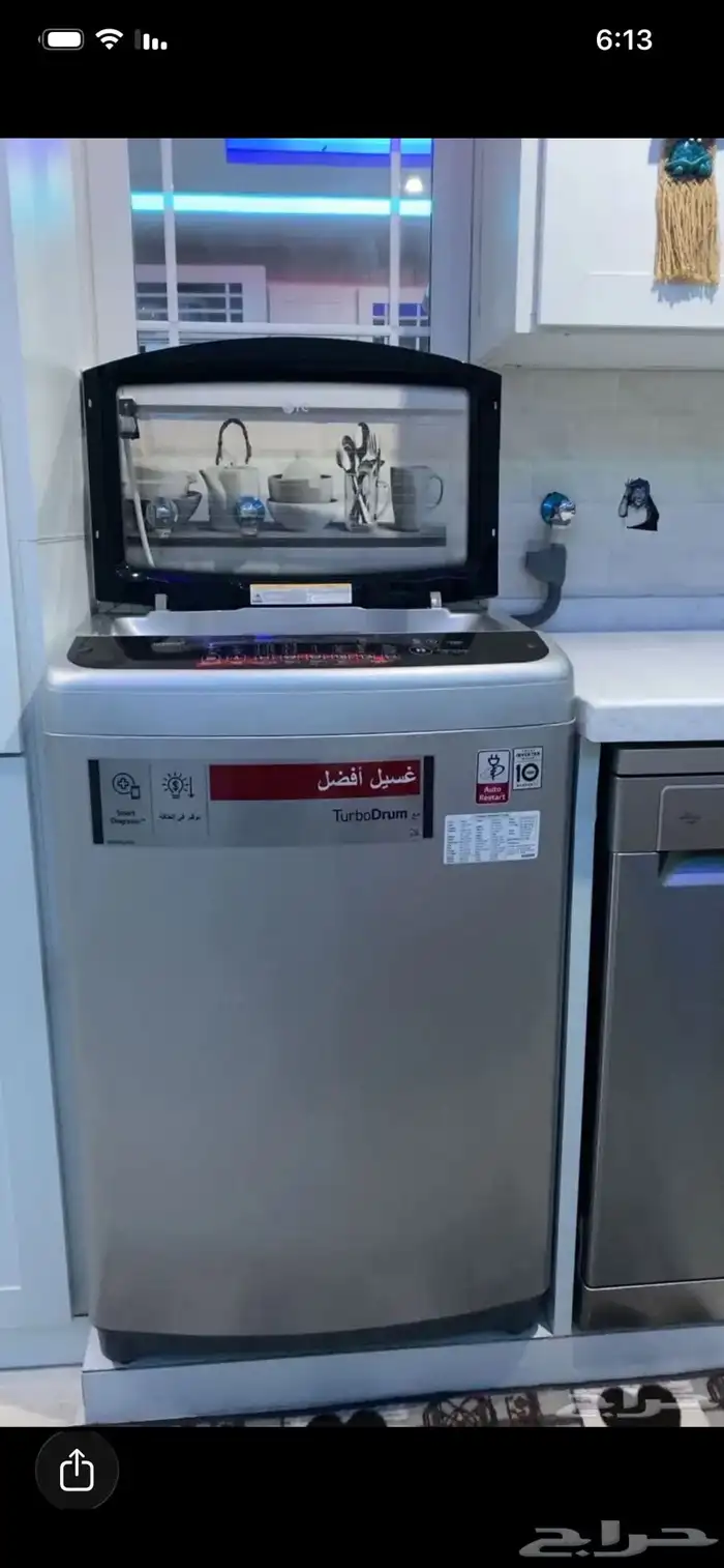 غساله كهربائية أوتوماتيكيه ال جي13كيلو غسيل وتنشيف 2