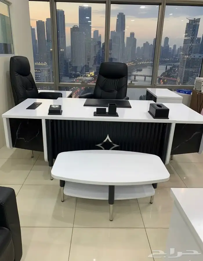 مودرن مكتب طقم فخم كامل لون ابيض  مكتب كنب كرسي طاولة اجتماع 6