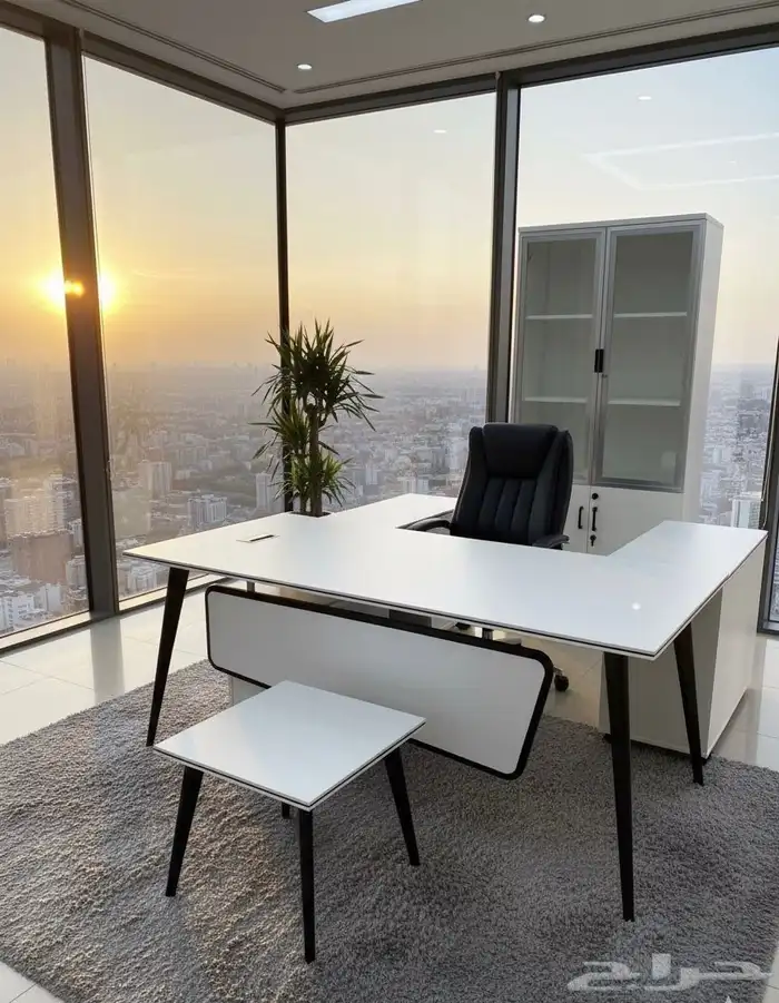 مودرن مكتب طقم فخم كامل لون ابيض  مكتب كنب كرسي طاولة اجتماع 1