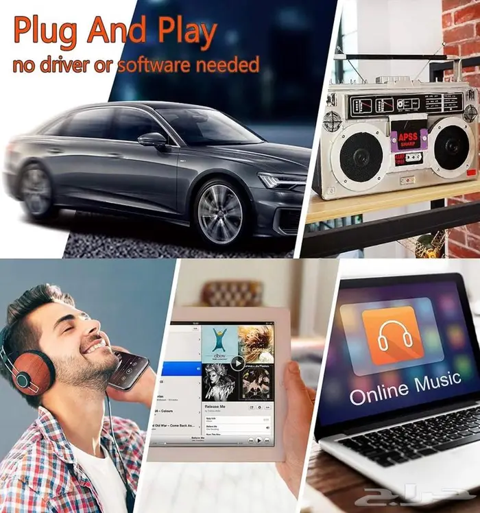 كاسيت بلوتوث للسيارة اسود عرض لفترة محدودة 6