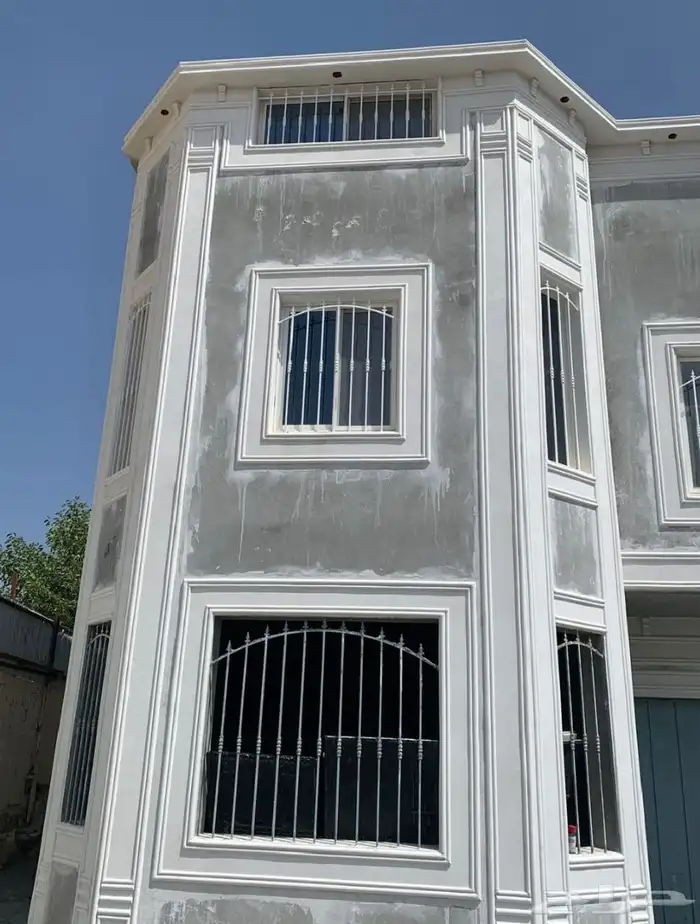 ديكورات خارجيه سمنت البيض وبطحا الرياض لياسه ملونه 8