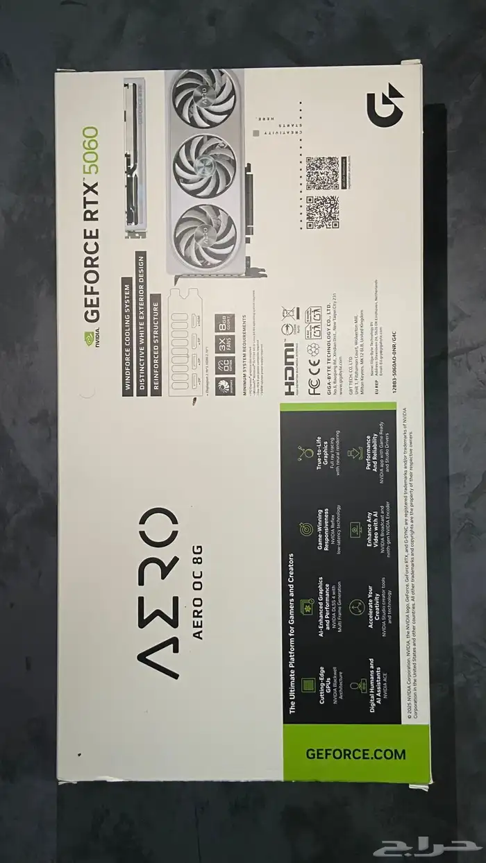 كرت شاشة rtx 5060 aero ابيض (جديد) 1