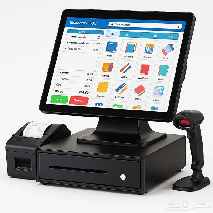 جهاز كاشير متكامل لقرطاسية 0