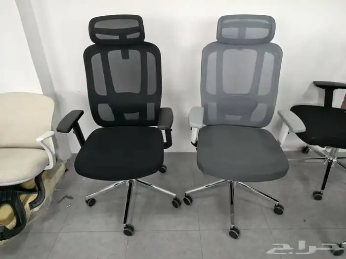 كراسي متحرك ظهر عالي شبك مريح بمسند رأس 10