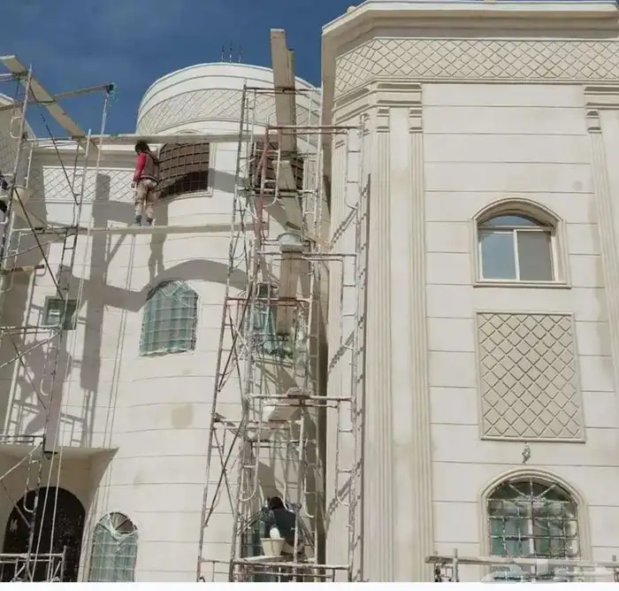 ديكورات خارجية اسمنتيه لياسه ملونه بطحاء الرياض بديل الحجر 17