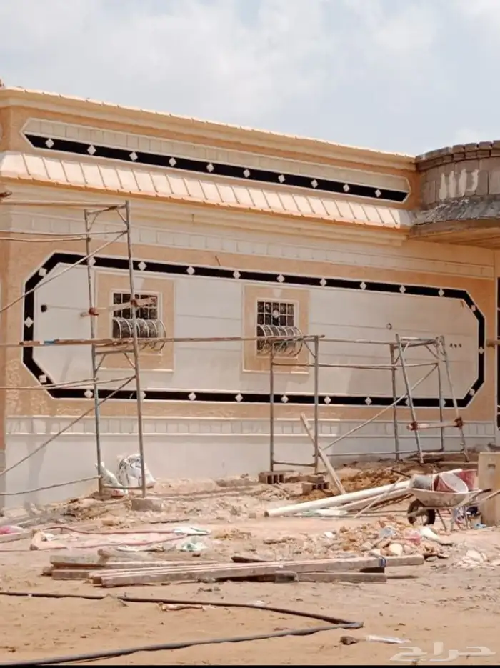 ديكورات خارجية اسمنتيه لياسه ملونه بطحاء الرياض بديل الحجر 18