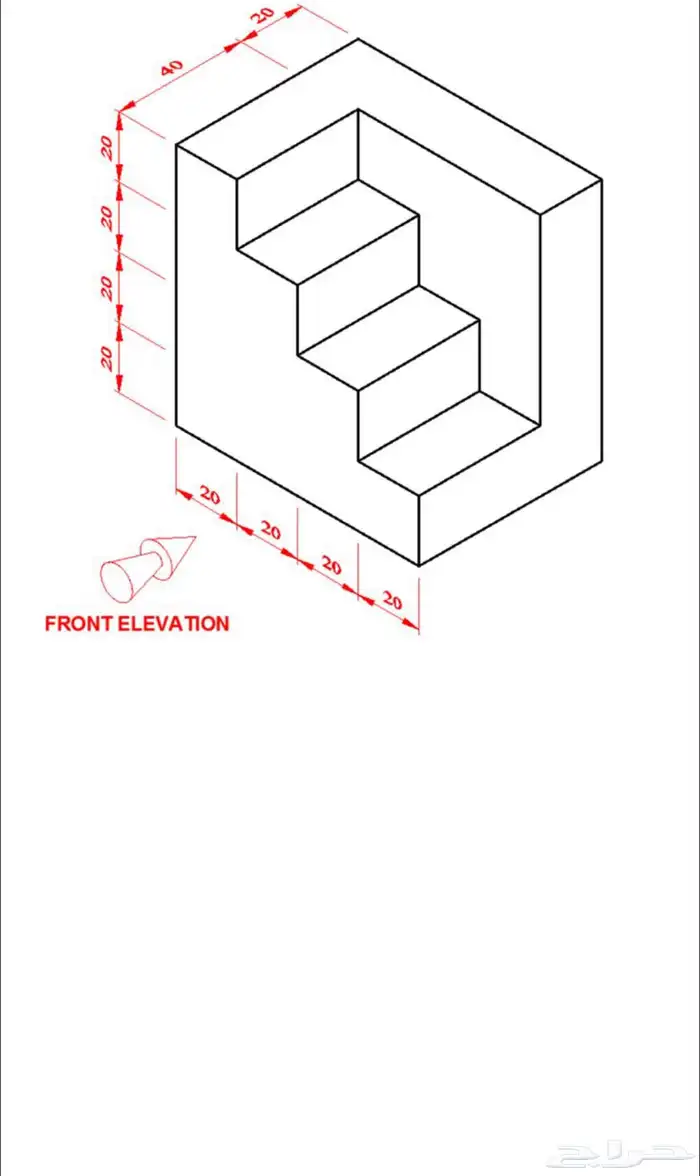 رسم هندسي دراونق لكلية الجبيل والمعهد التقني 4
