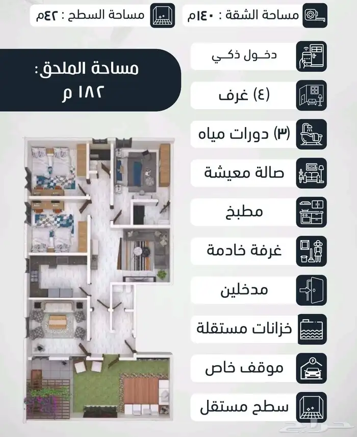 شقة تمليك جديدة حى الروضة للسكن اوالاستثمار 14