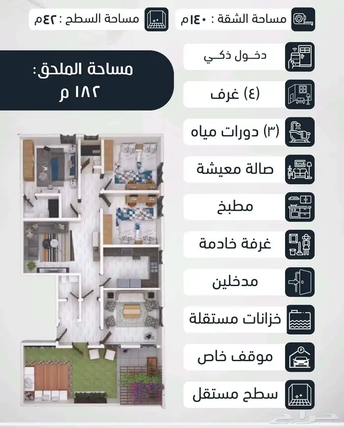 شقة تمليك جديدة حى الروضة للسكن اوالاستثمار 10