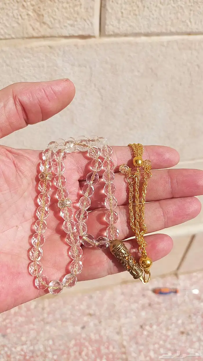 سبحة كريستال فخمة وراقية عدد الخرزات 45 الوزن 44 جرام الشرا 1