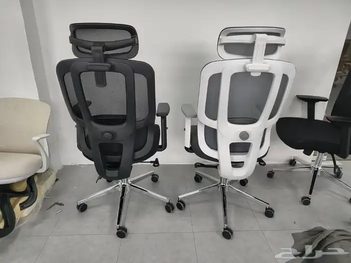 كراسي متحرك ظهر عالي شبك مريح بمسند رأس 9