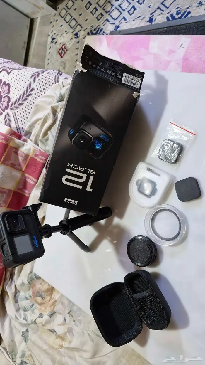 كاميرا الاكشن جوبرو هيرو 12شبه الجديد مع مجموعه اكسسوارات 8