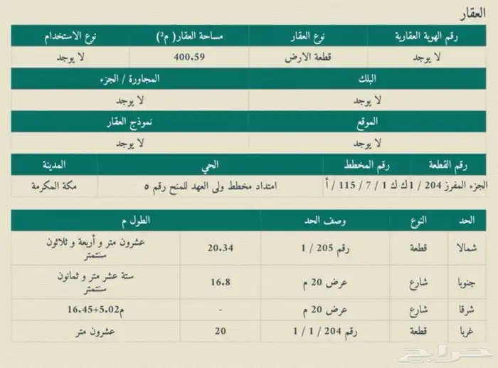 للبيع ارض في مكة المكرمة في ولي العهد 5 على واجهتين زاوية 1