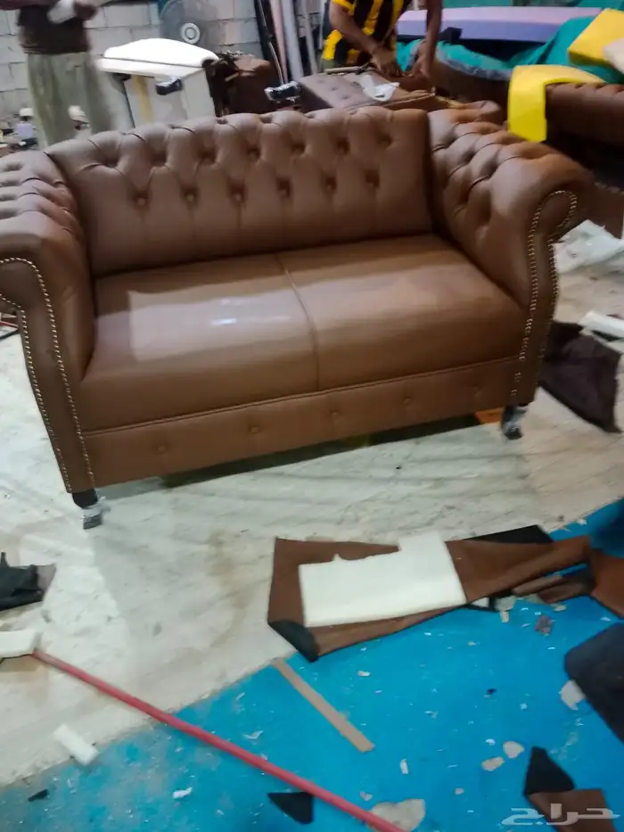 كنب جلد مكتبي فخامة كل ألوان متوفر 6