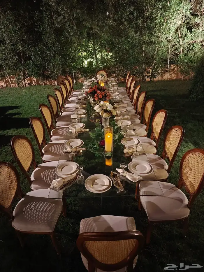 تاجير طاولات طعام كراسي صحون ملاعق تجهيز حفلات 6