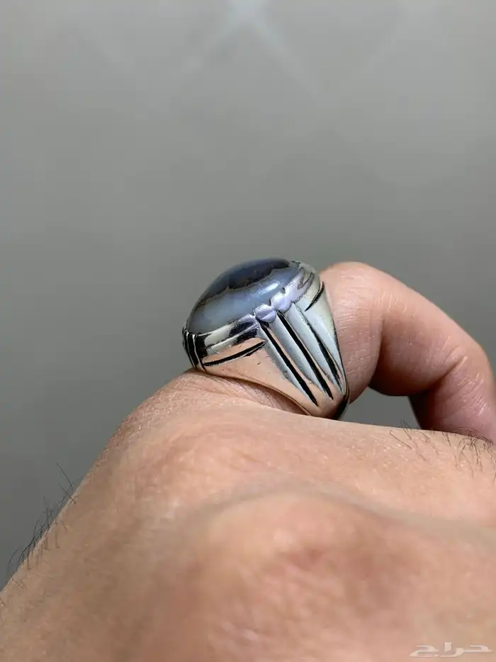 خاتم عقيق يماني مصور وجه طبيعي 100 نوادر الاحجار 2 7