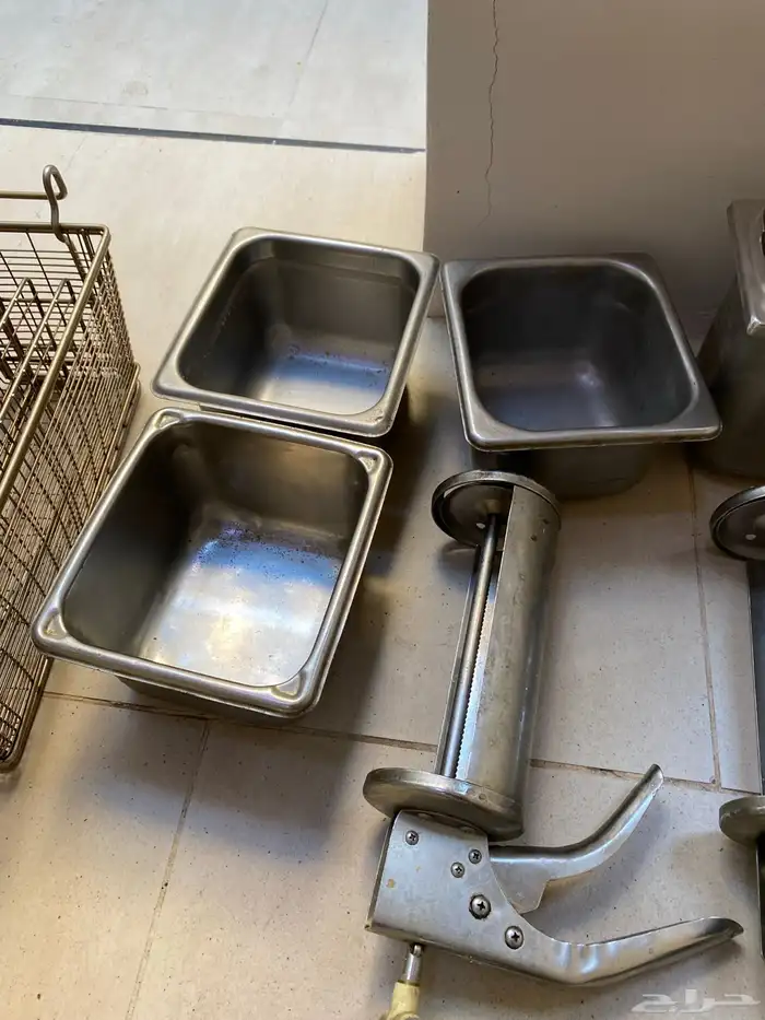 للمطاعم شبك قلي مقسم للبرقر واحد للبطاطس 1