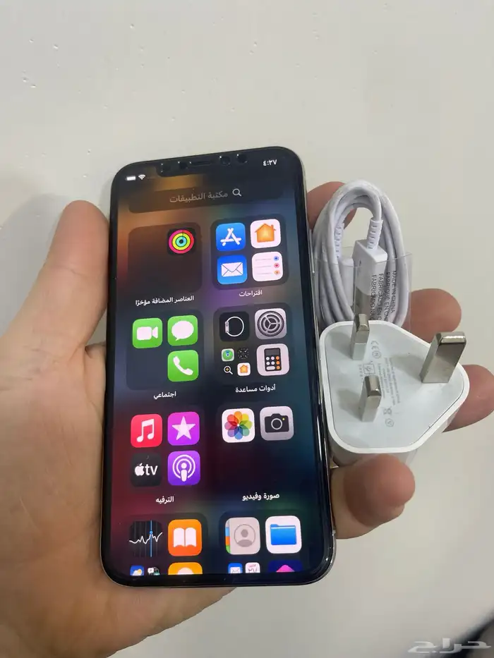 ايفون اكس 256 بطاريه 100 مع الاغراض ومتاح تمارا 0