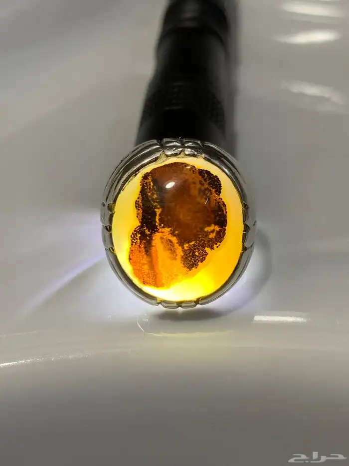 خاتم عقيق يماني مصور وجه طبيعي 100 نوادر الاحجار 2 10