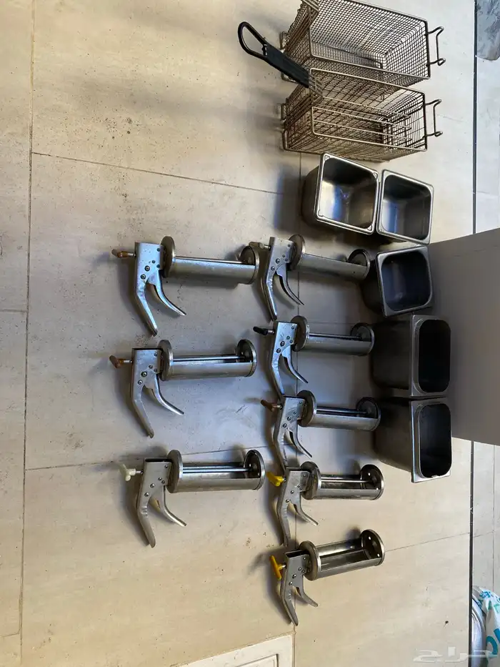 للمطاعم شبك قلي مقسم للبرقر واحد للبطاطس 2