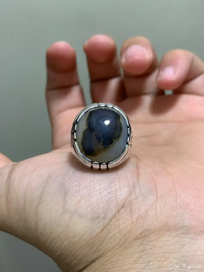 خاتم عقيق يماني مصور وجه طبيعي 100 نوادر الاحجار 2 0