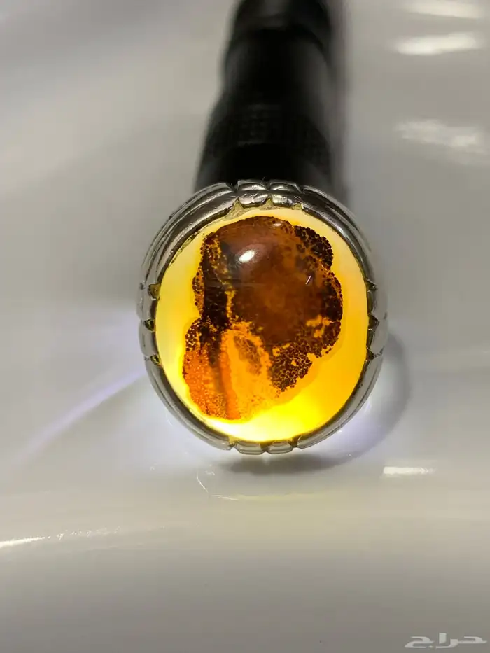 خاتم عقيق يماني مصور وجه طبيعي 100 نوادر الاحجار 2 11